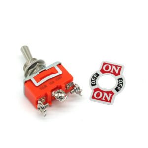 3 Position 3 Pin Screw Feet Toggle Switch ON-OFF-ON Orange