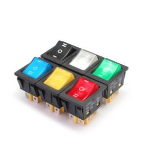 6 Pin 3 Position Rocker Switch Black Yellow