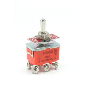 6 Pin Screw Feet Toggle Switch Orange ON-OFF-ON