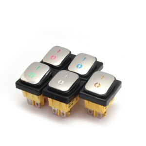 Stainless Steel LED Rocker Switch KCD4