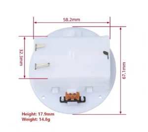 Dimension Diagram of 2 AA Round Panel-Mount Battery Holder 67mm