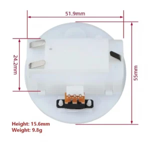 Dimension Diagram of 2 AAA Round Panel-Mount Battery Holder