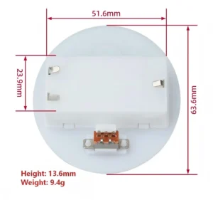 Dimension Diagram of 2 AAA Round Panel-Mount Battery Holder 63mm
