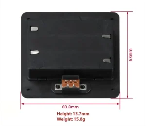 Dimension Diagram of 3 AAA Square Panel-Mount Holder with Cover & Switch (Black)