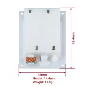 Dimension Diagram of 3 AAA Square Panel-Mount Holder with Cover & Switch (White)
