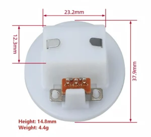 Dimension Diagram of 35mm LED Light Base with LR44 Battery Holder