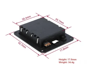 Dimension Diagram of 4 AA Square Panel-Mount Battery Holder with Cover