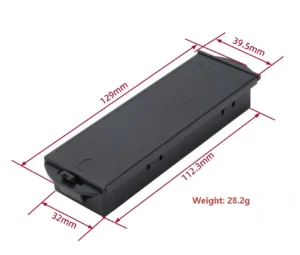 Dimension Diagram of 4 AA Square Panel-Mount Battery Holder with Cover (Inline)