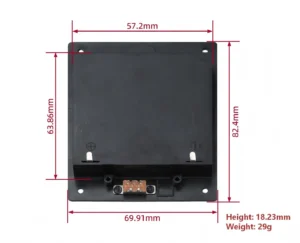 Dimension Diagram of 4 AA Square Panel-Mount Battery Holder with Switch