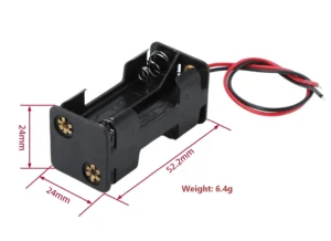 Dimension Diagram of 4 AAA Back-to-Back Battery Holder