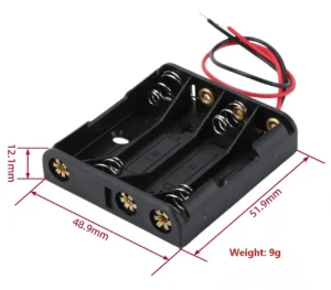 Dimension Diagram of 4 AAA Battery Holder