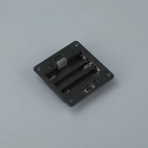 Picture of 3 AAA Square Panel-Mount Holder with Cover & Switch (Black)