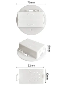 70mm Diameter White Round 2 AA Battery Holder With Timer Dimensional Drawing.